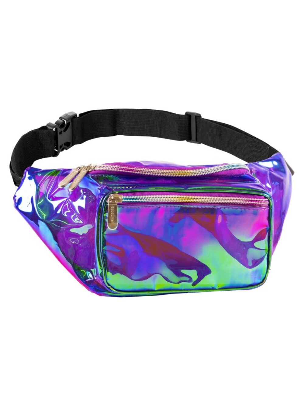 Waterproof Holographic Fanny Pack Reflective Crossbody Waist Bag 3-Pocket
